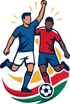 african football players celebrating goal with kenya flag
