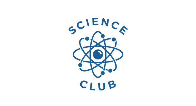 Science Club atom logo with orbits and electrons.