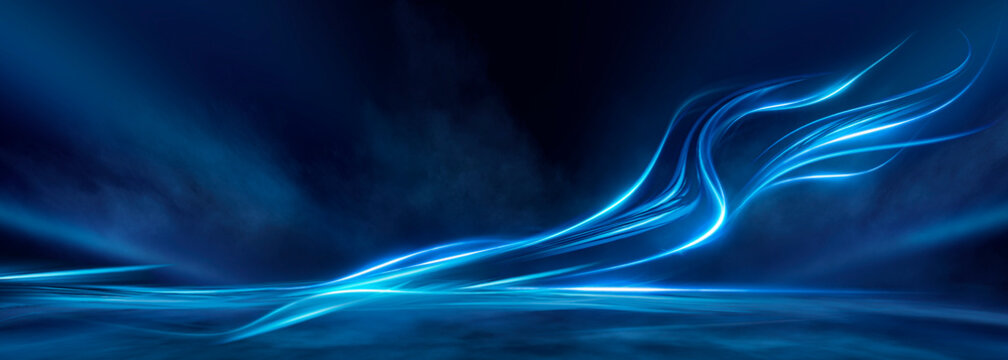 Abstract blue light rays background