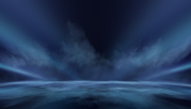 Abstract blue light rays background