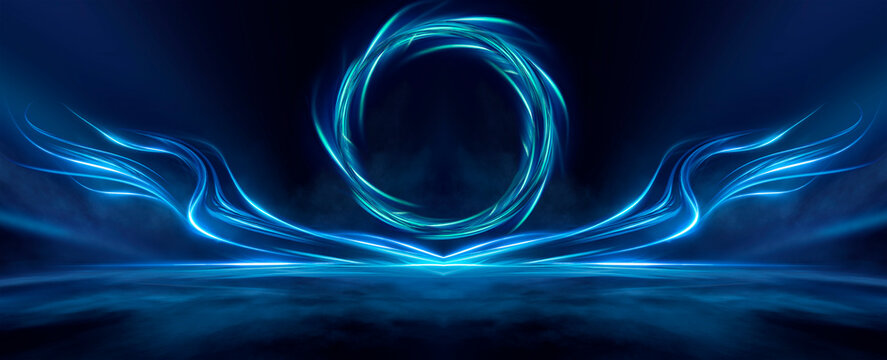 Abstract blue light rays background