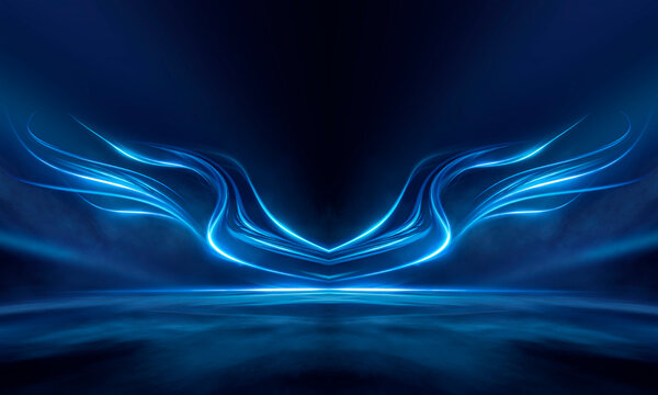Abstract blue light rays background