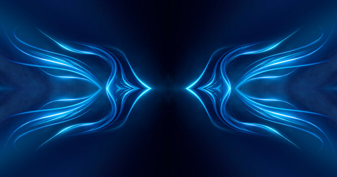 Abstract blue light rays background