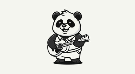 Cartoon panda playing guitar © Kaskus