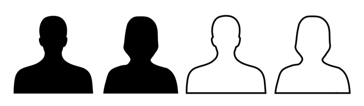 person silhouette head profile picture man woman vector 
