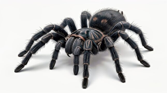 Close up Tarantula Spider Macro Photography Black and Brown Hairy Detailed Arachnid Stock Image