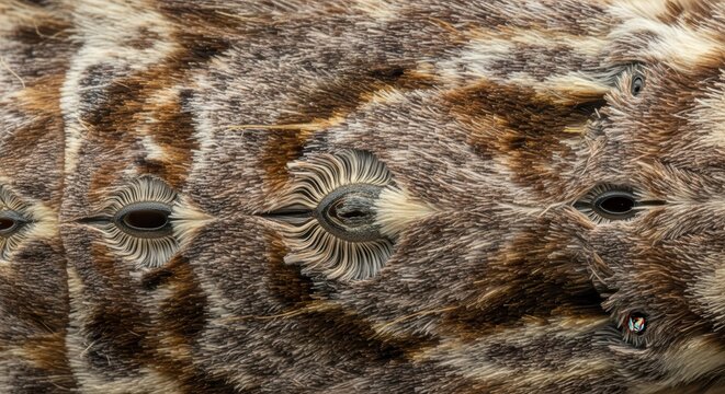 Extreme Macro Close-up of Moth Abdomen Showing Intricate Fur Texture and Spiracles Pattern