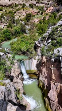El Caminito del Rey is a hiking trail along the steep walls of a limestone gorge in the Desfiladero de los Gaitanes National Park, near the town of El Chorro, in the Spanish province of M&aacute;laga.