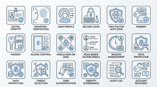 Cybersecurity and Digital Security Icons Collection.