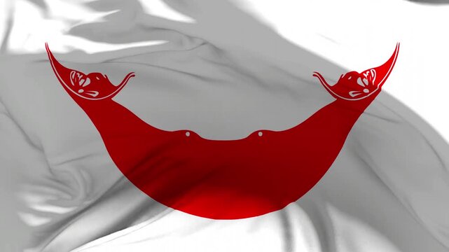 Easter Island Flag Waving in Slow Motion Loop Animation