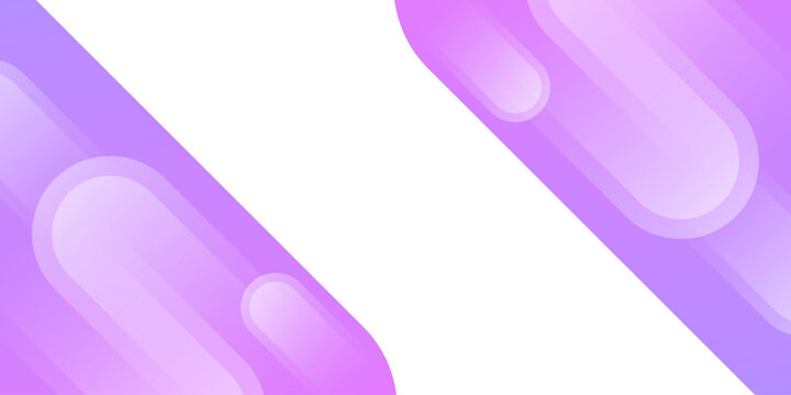 Abstract purple and pink gradient rounded rectangles on white background with copy space