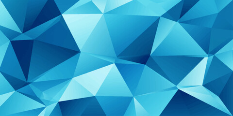 Fototapeta premium Abstract blue geometric background featuring a modern mosaic pattern of triangle shapes and polygon structures for a digital wallpaper design