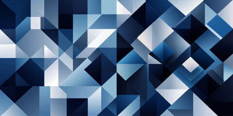 Obraz premium Abstract blue geometric triangle pattern background design with modern mosaic style vector illustration wallpaper concept