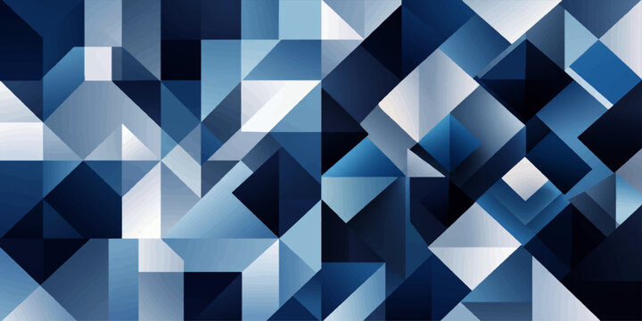 Abstract blue geometric triangle pattern background design with modern mosaic style vector illustration wallpaper concept