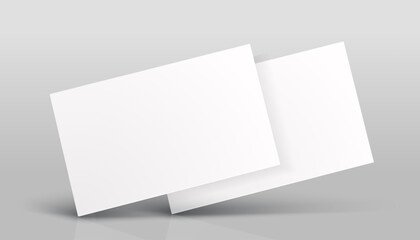 Naklejka premium Business card mockup for your design template. Blank empty credit card mockup.