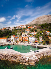 Obraz premium Mlini, Croatia on the Harbor