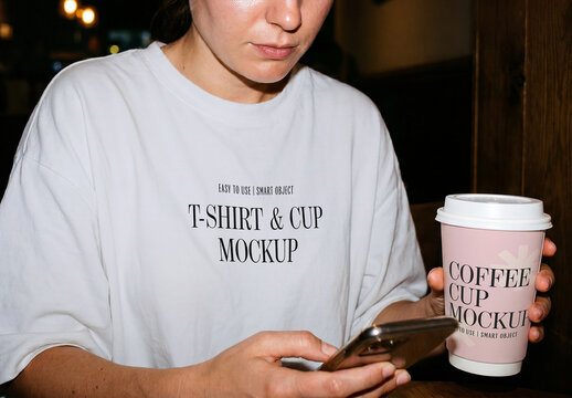 T-Shirt & Coffee Cup Mockup