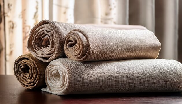 Rolls Of Natral Linen Fabric
