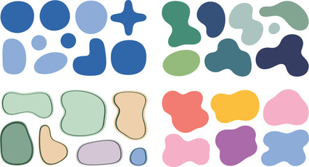 Fototapeta premium Abstract organic blob shapes collection with modern colorful flat elements for branding wallpaper packaging and creative design