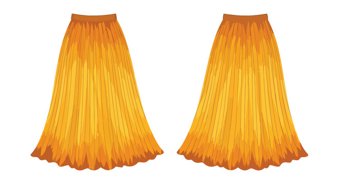 Pair of Traditional Hawaiian Yellow Grass Hula Skirts for Luau Tropical Dance Party Illustration