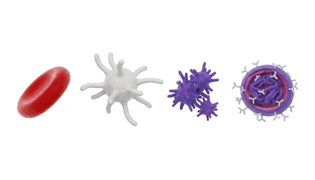 Blood Cells and Virus Particles