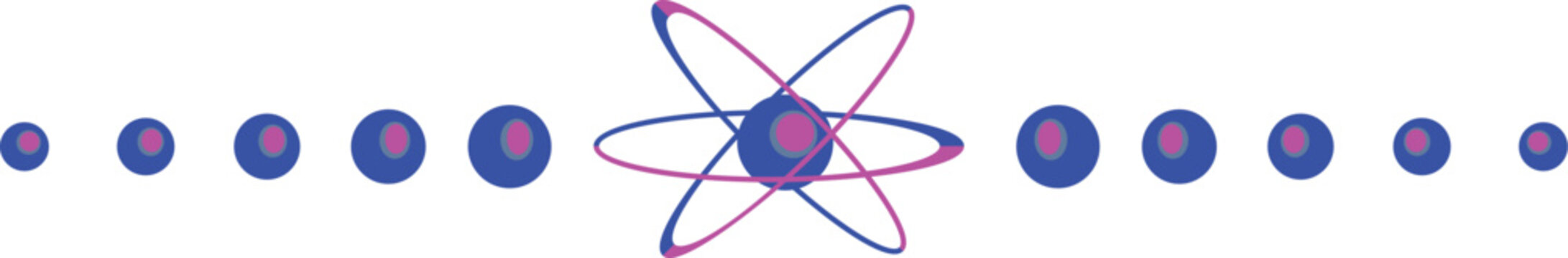 An atom with electrons orbiting around the nucleus in a scientific illustration style on a white background