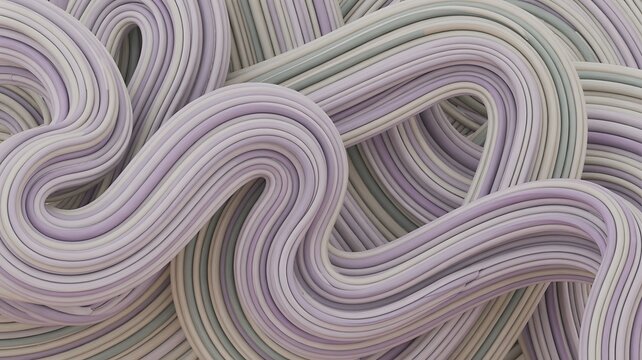Abstract interwoven pastel colored wavy ropes texture with abstract pattern