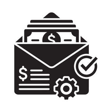 Secure financial management with processed payments and verified approval icon vector illustration f ull details prompt and 8K ultra quality add image ratio, it represents efficient financial