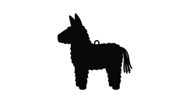 donkey silhouette on white background animal black farm mammal beast burro mule equine simple graphic iconic