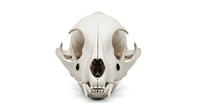 Animal Skull with Large Eye Sockets and Prominent Teeth for Scientific Study or Decoration.