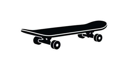 skateboard silhouette on white background board wheels trucks sport activity leisure extreme culture urban youth recreation © Sumon