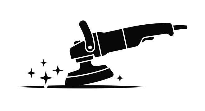 electric sander silhouette on white background tool machine grinding polishing black icon vector graphic equipment hardware