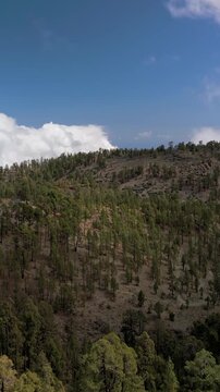 Aerial vertical view of mountain in the Teide National Park, Tenerife, Canary Islands, Spain