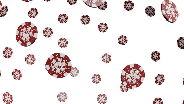 Floating Poker Chips on Black Background