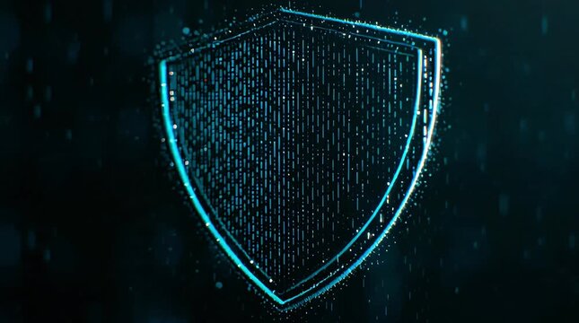 Cybersecurity Digital Shield Icon Representing Data Protection Network Privacy Internet Safety Firewall Technology and Secure Information Encryption Software Background Concept