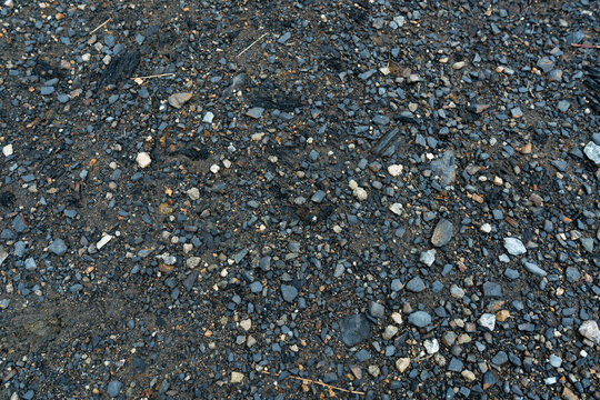 Dark Gravel and Crushed Stone Ground Texture