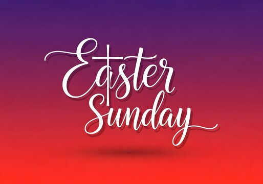 Easter Sunday text on colorful gradient background