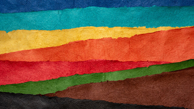 vivid abstract landscape with a blue sky - a collection of art papers