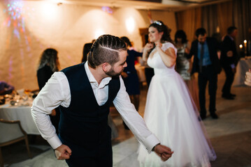 Fototapeta premium the first wedding dance of the bride and groom