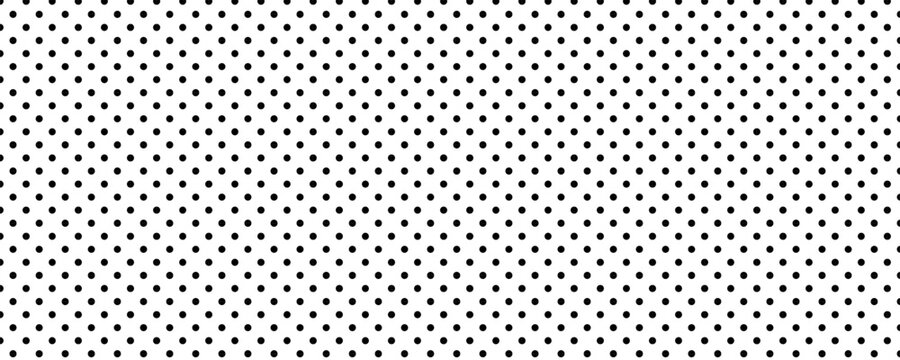 Seamless polka dot grid pattern with black micro circles. Abstract digital matrix, battery cell array, and energy particle texture. Minimalist tech recharge backdrop for web design.