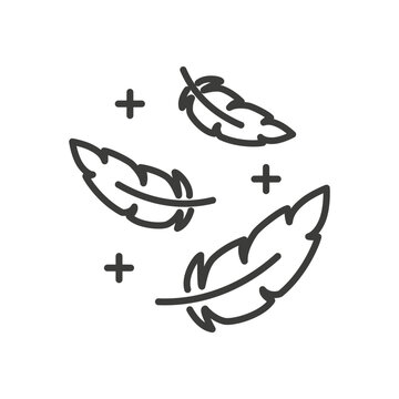 Feather icon, organic pure ingredients, feather vector linear icon