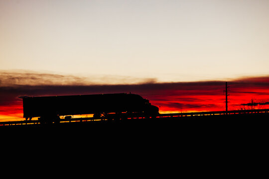 Trucks at Sunset in texas USA