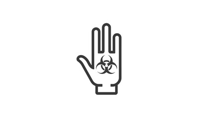 Fototapeta premium Biohazard warning hand symbol
