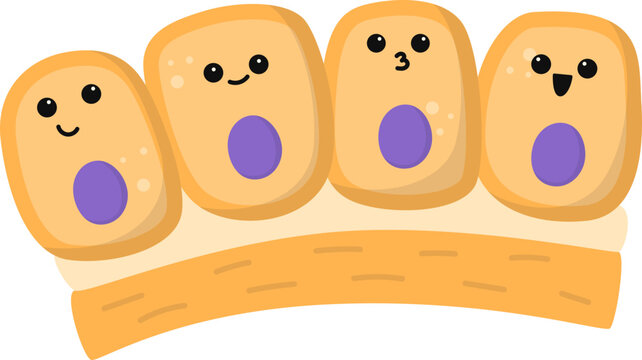 Human body cells cute character illustration. Epithelial cell for education, science, health. Vector isolated