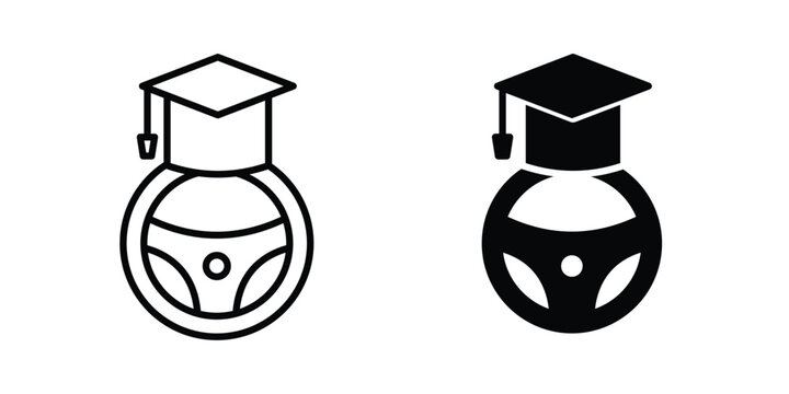 Driving school icon design, web, UI. Vector illustration, EPS10.