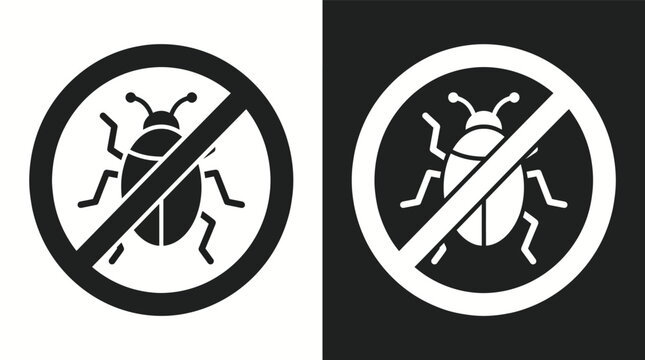 No bugs sign, insect warning, pest control concept graphic