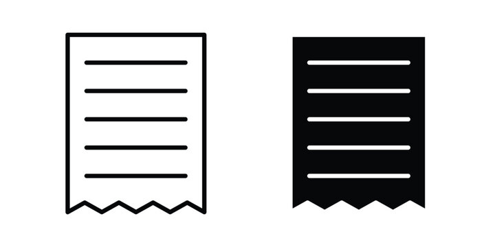 Paper receipt icon design, web, UI. Vector illustration, EPS10.
