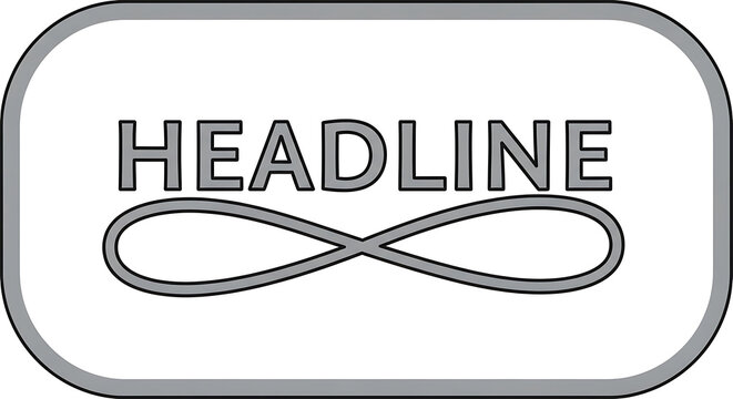 Headline text with an infinity symbol icon inside a rounded rectangular frame