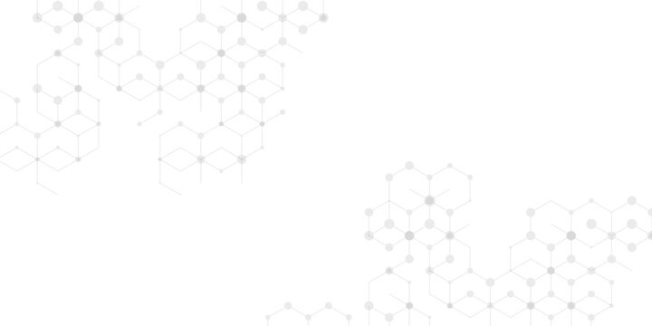 Abstract grey and white digital geometric hexagon molecular structure background for healthcare web design and medical technology