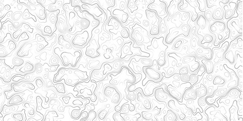 Abstract topographic map pattern with wavy lines and contours on white background © MD.HUZZATULLAHISLAM